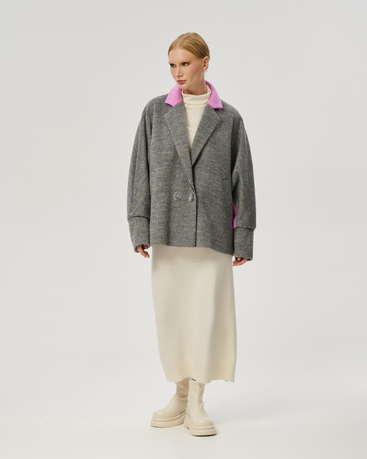 короткое пальто из смесовой шерсти