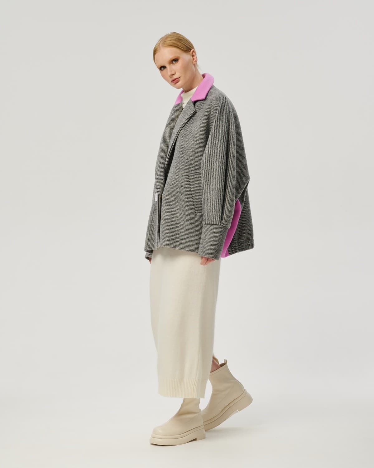 короткое пальто из смесовой шерсти