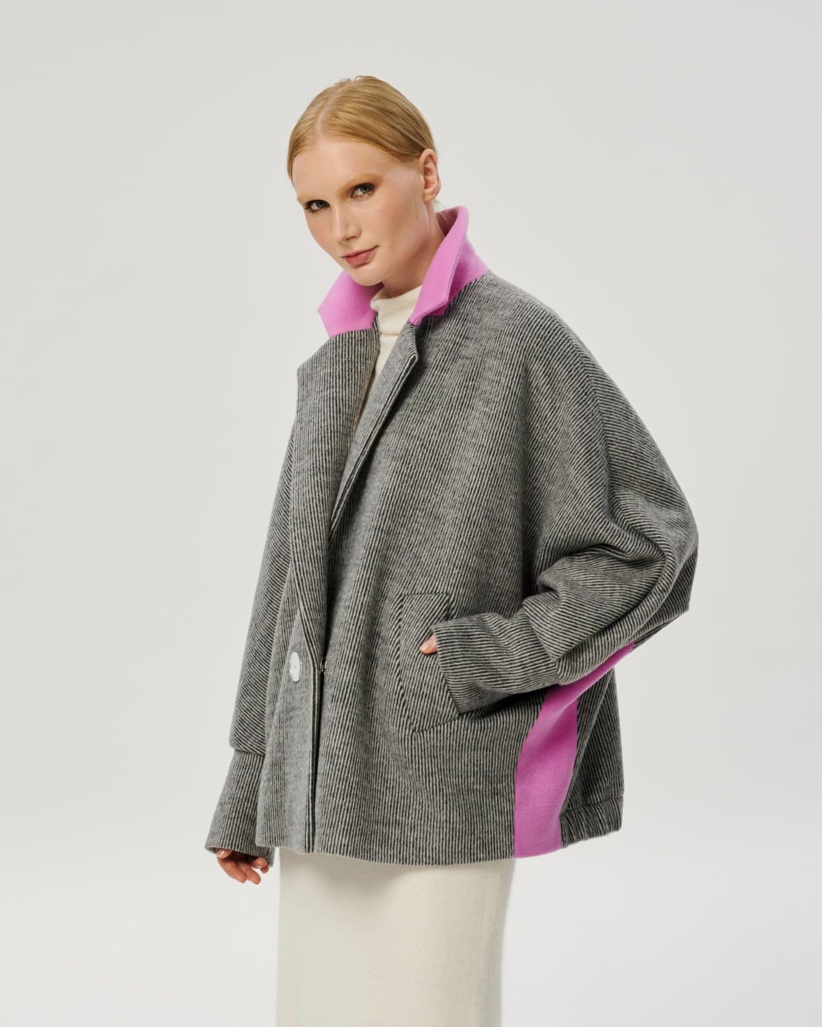 короткое пальто из смесовой шерсти