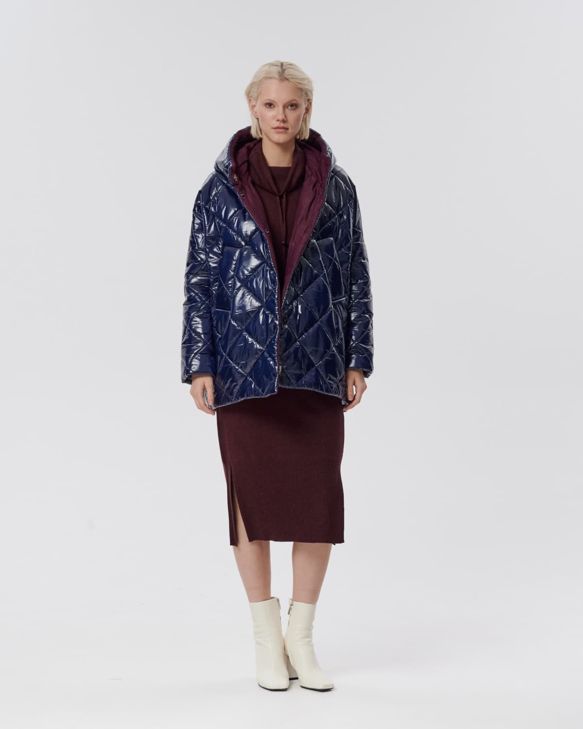 стеганая ромбами куртка
