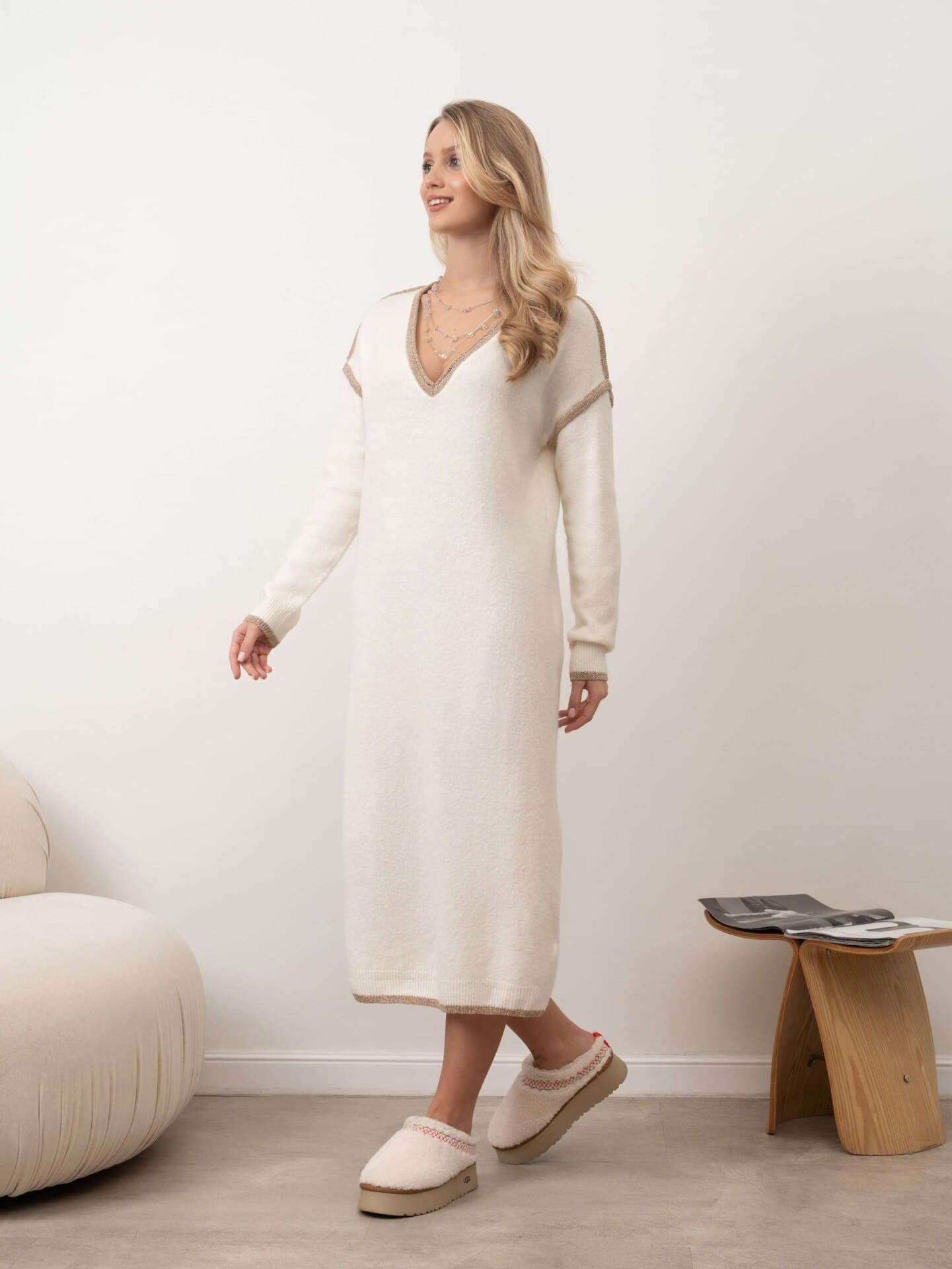 мягкое шерстяное платье