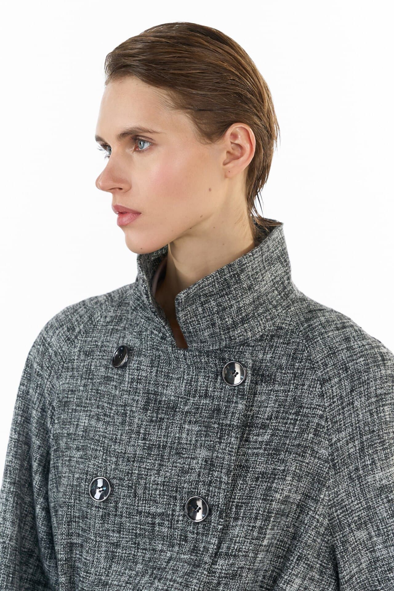 Пальто двубортное миди