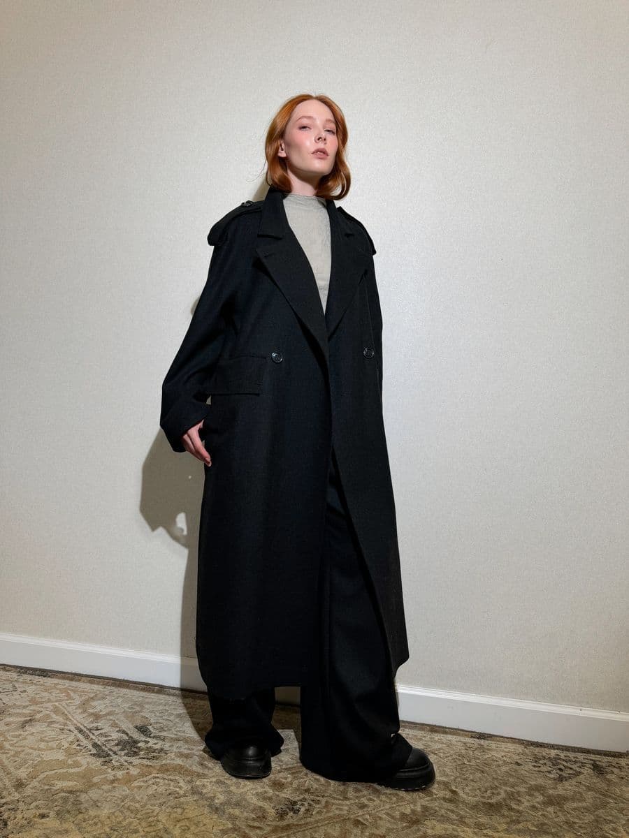 пальто макси из стопроцентной шерсти ягненка