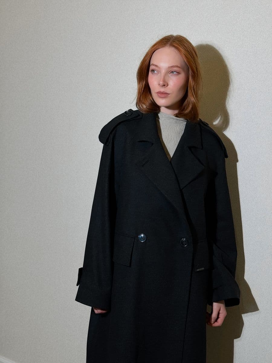 пальто макси из стопроцентной шерсти ягненка