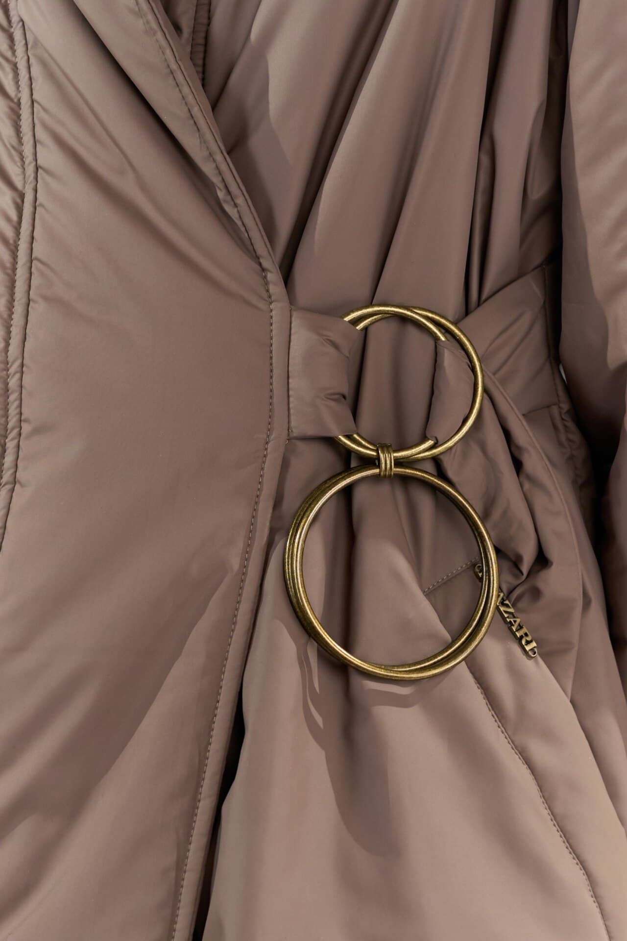 Плащ миди на запах с поясом на кольцах