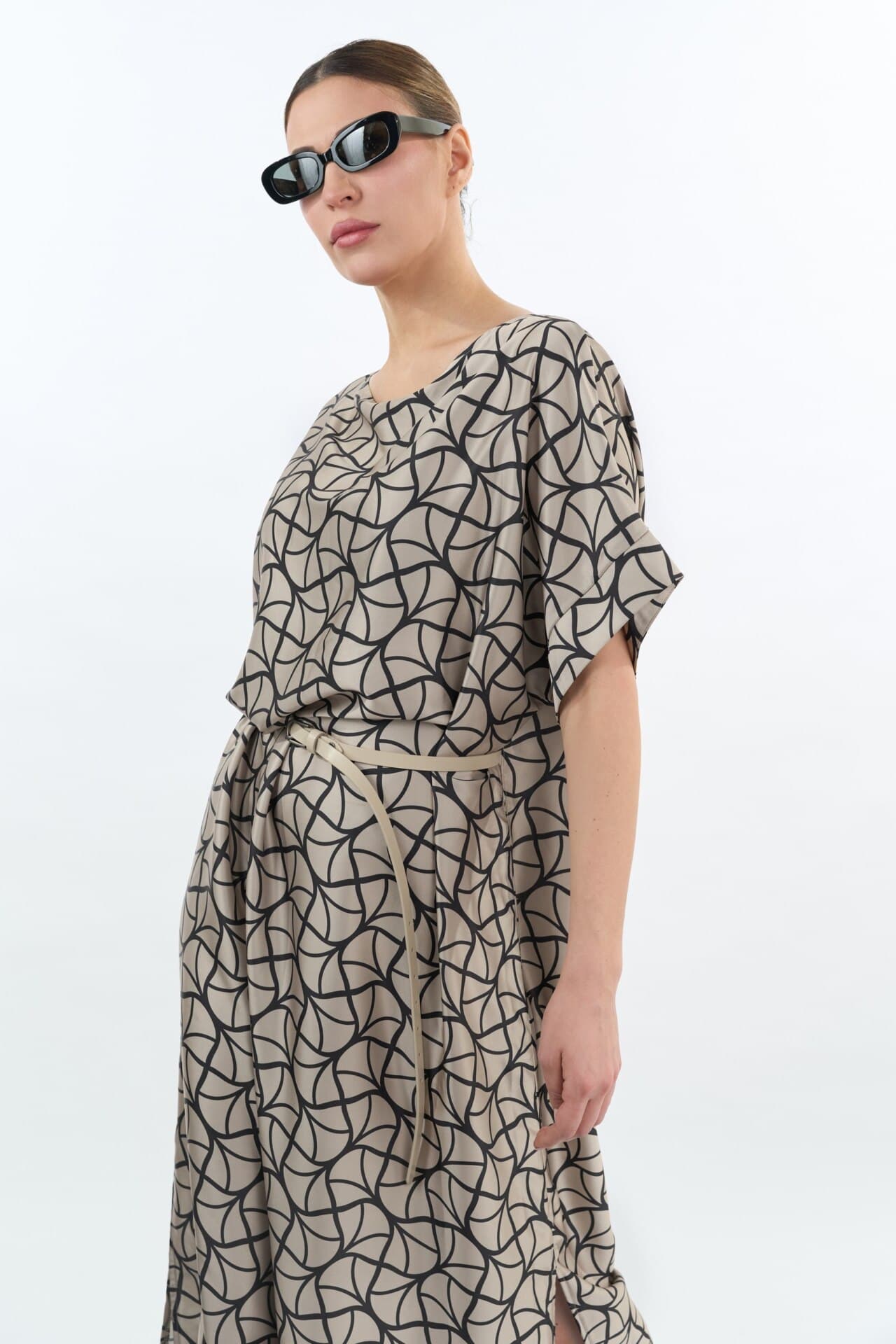 Платье макси в стиле кимоно