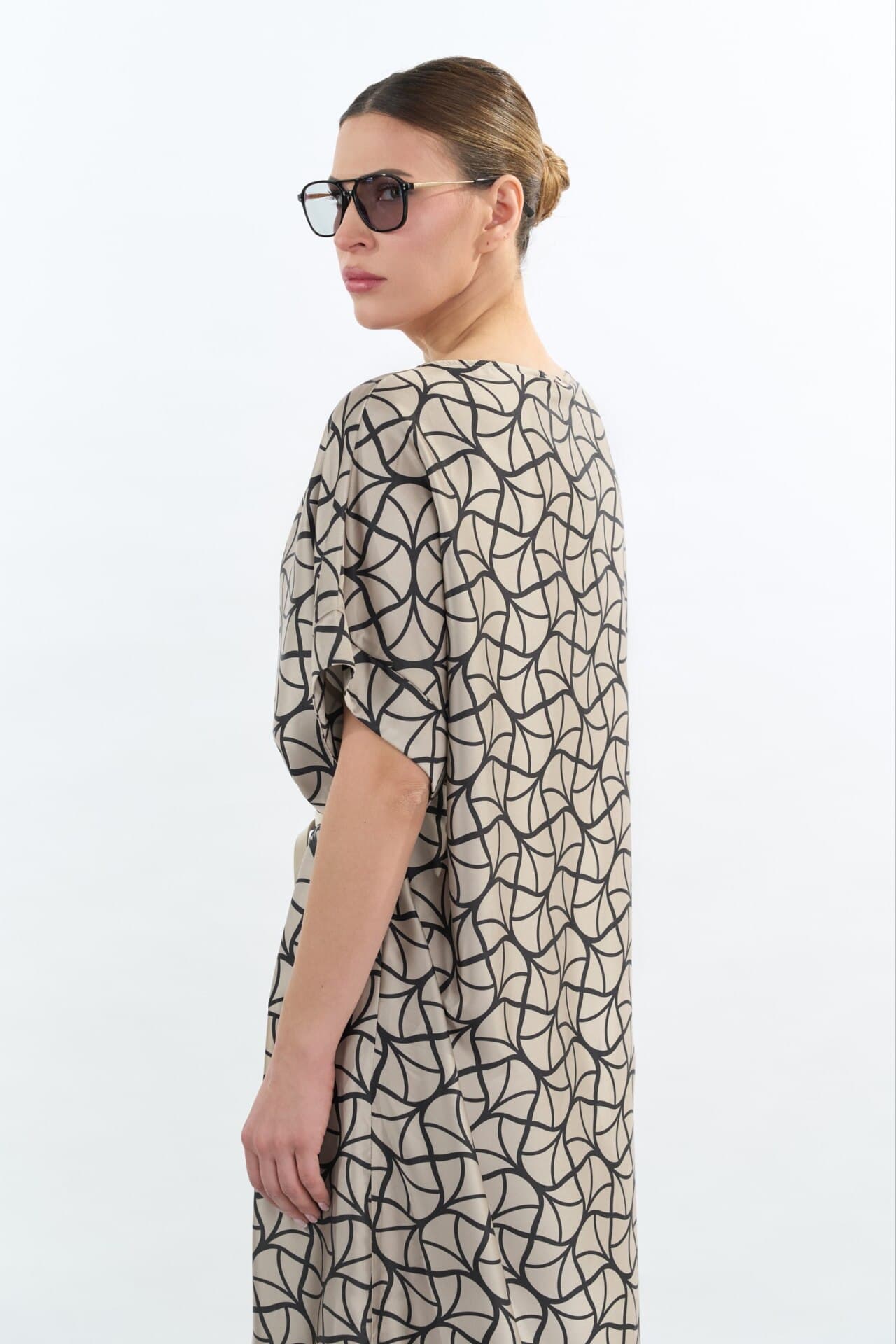 Платье макси в стиле кимоно