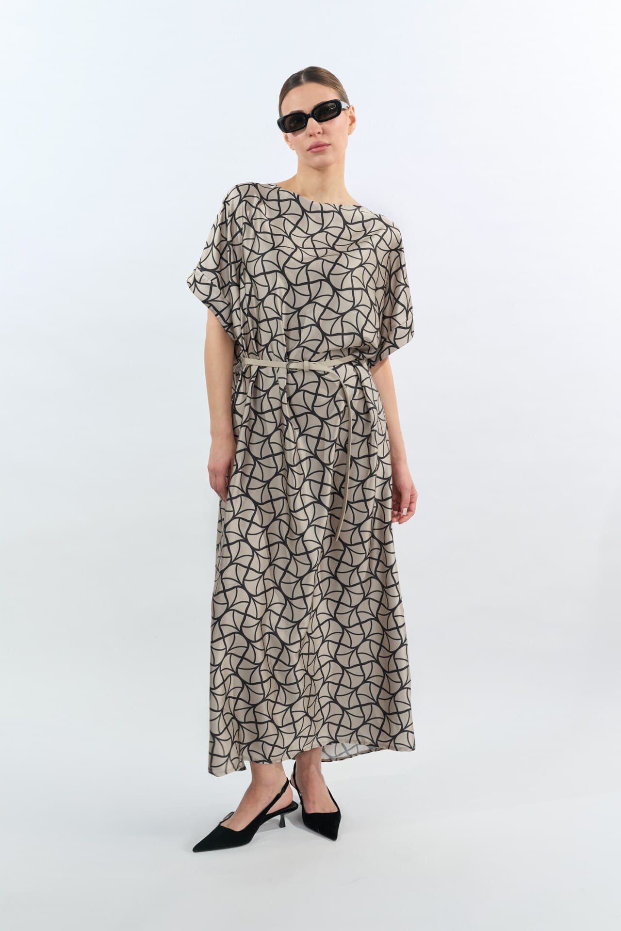 Платье макси в стиле кимоно