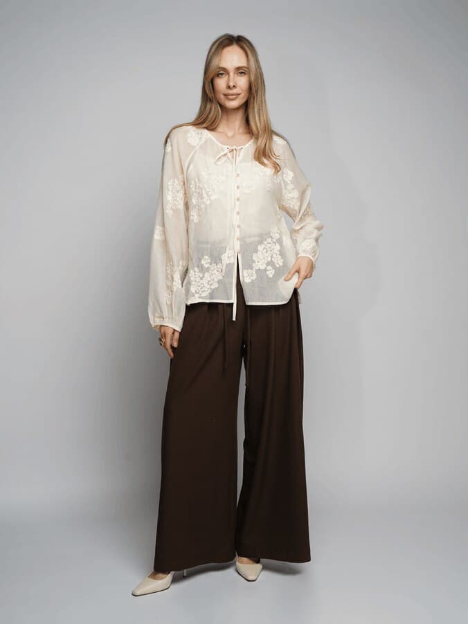 романтичная блуза из вискозы и шелка