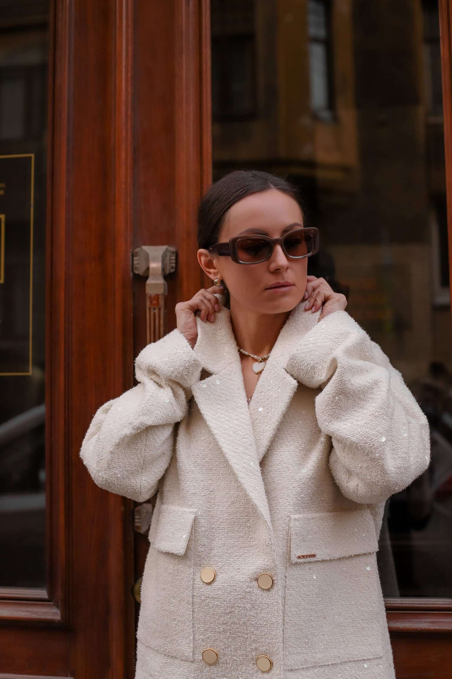 твидовый жакет с пайетками