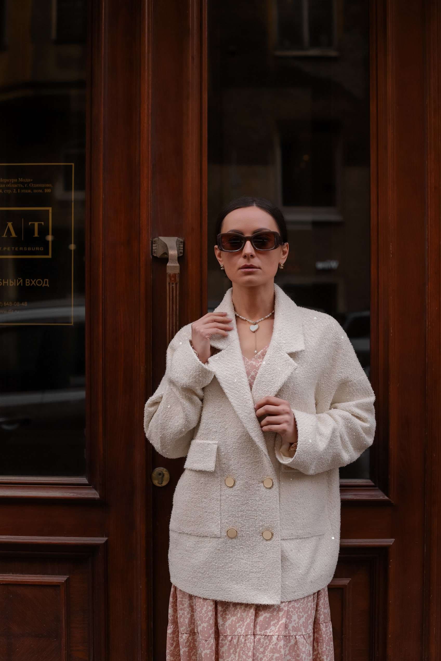 твидовый жакет с пайетками