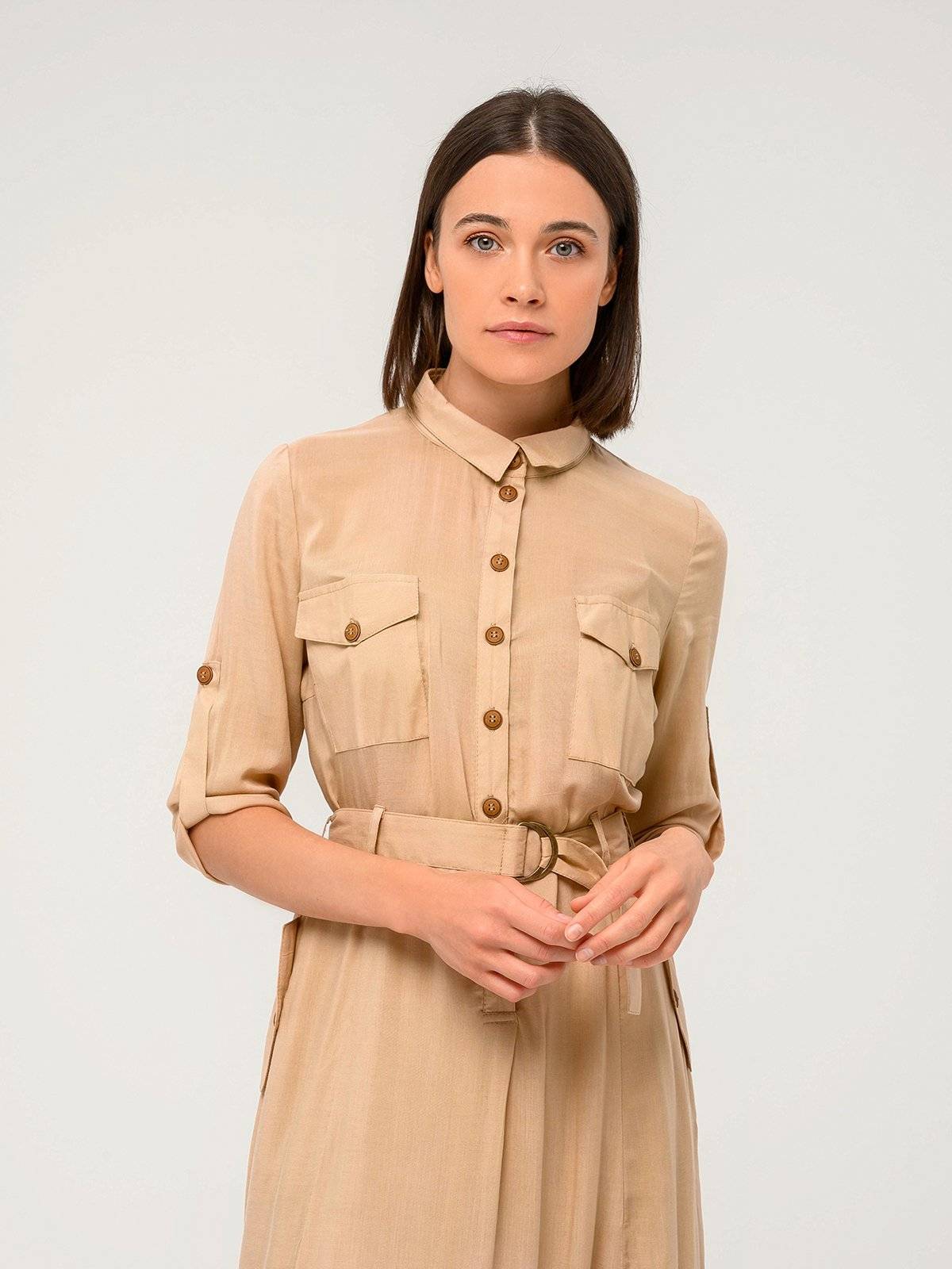 платье макси в стиле сафари