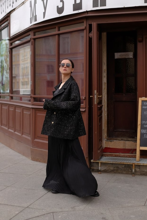 твидовый жакет с пайетками