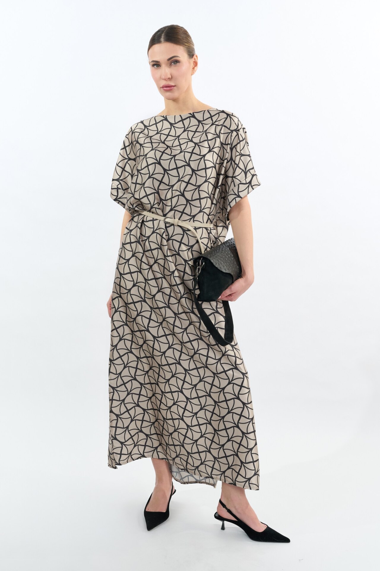 Платье макси в стиле кимоно