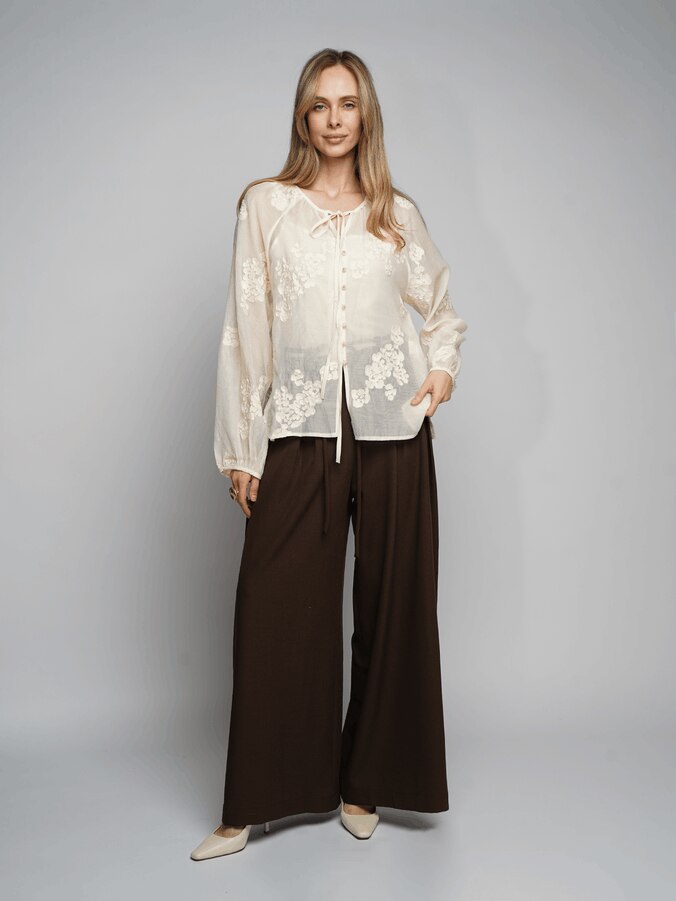 романтичная блуза из вискозы и шелка